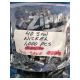 1,000-piece bulk pack of nickel-plated .40 S&W caliber gun cases.