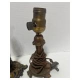 Two Vintage Table Lamp Bases  Metal Brass?
