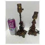Two Vintage Table Lamp Bases  Metal Brass?