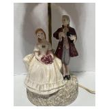 Vintage Plaster Victorian Couple Lamp