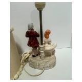 Vintage Plaster Victorian Couple Lamp