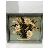 Two Art Deco Style Floral Framed Prints  10" X 12" and 14" X 12"