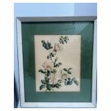 Two Art Deco Style Floral Framed Prints  10" X 12" and 14" X 12"