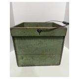 Vintage Wooden Painted Dry Goods Crate with Handle