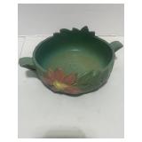 Vintage Roseville Art Pottery Consol Bowl Clematis Pattern