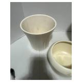 Three unmarked Vintage Pottery Flower Pots Great Condition
