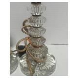 Pair of Vintage Glass Lamps Stacked Design