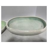 MCM California Potter Oval Flower Bowl and Jadeite Green & Vitrock Platter Bowl
