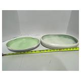 MCM California Potter Oval Flower Bowl and Jadeite Green & Vitrock Platter Bowl