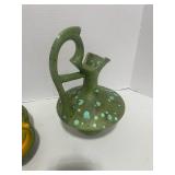 MCM Ashtray and Drip Glaze Art Pottery Pitcher