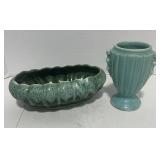 Small USA Pottery Art Deco Vase Urn and Ungemach Pottery Planter