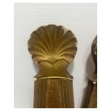 Vintage Gold Gilded Chalkware Wall Sconces
