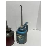 Three Vintage Oil Cans Rainbow Pump Oiler