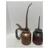Three Vintage Oil Cans Rainbow Pump Oiler