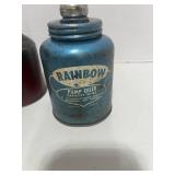 Three Vintage Oil Cans Rainbow Pump Oiler