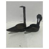 Antique Wrought Iron Cruise or Betty Whale Oil Lamps