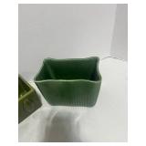 Vintage Haeger Green Planter and Green McCoy Planter