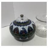 4 Misc. Pieces: Teapot, Trinket Dish, Compote and Glass Vase