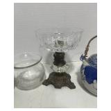 4 Misc. Pieces: Teapot, Trinket Dish, Compote and Glass Vase