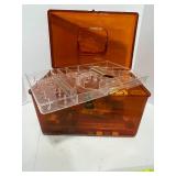 Vintage Wil-Hold Wilson Amber Sewing Box with Contents