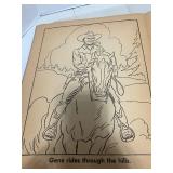 Large Gene Autry Coloring Book Fair Condition. Some pages have been colored