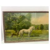 Antique Framed Horse Print