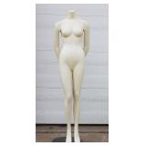 Adult Female Full-Body Headless Mannequin With Metal Base, For Displaying Clothing In Retail Environments. 