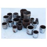 Lot Of Mixed Set of 12-point, 17 Large Sizes Drive Sockets