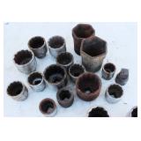 Lot Of Mixed Set of 12-point, 17 Large Sizes Drive Sockets