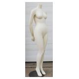 Adult Female Full-Body Headless Mannequin With Metal Base, For Displaying Clothing In Retail Environments. 