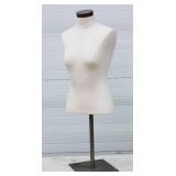 Female Mannequin Torso For Clothing Display or Sewing Artists. With Chrome Base