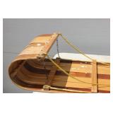 Flexible Paris Wood Toboggan. Snow Sled Adults & Kids Approx. 8 Ft Long X 17 Inch Long In Great Condition