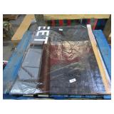 24′ x 28′ 9 oz. Black Vinyl Tarp w/ Advertisement – Reused Billboard – 9 mil Lightweight Duty - A Grade