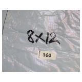 8′ x 12′ 9 oz. Black Vinyl Tarp w/ Advertisement – Reused Billboard – 9 mil Lightweight Duty - A Grade