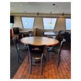 52" Round Table; (5) Exclusive Pizza Hut chairs