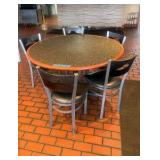 52" Round Table ;(5) Exclusive Pizza Hut chairs.