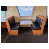 (2)Single wood-framed booth seats & Wall-mounted table