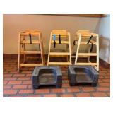 3 high chairs 2 booster seats