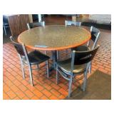 52" Round Table ;(5) Exclusive Pizza Hut chairs.