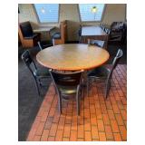 52" Round Table; (5) Exclusive Pizza Hut chairs