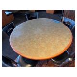 52" Round Table; (5) Exclusive Pizza Hut chairs