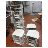 Pizza dough tray dollies; dough troughs