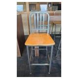 High Top Table and (6) Slat Back Bar Stools