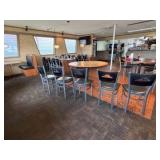 52" Round Table; (5) Exclusive Pizza Hut chairs