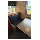 (4) Double-Back Booth seats,  (1) Single Boot seat; 5 Wall-mounted Tables