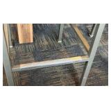 High Top Table and (6) Slat Back Bar Stools