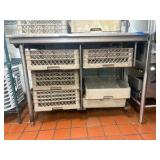 Left side stainless steel drain board; right-side sink