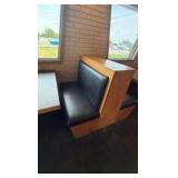 (4) Double-Back Booth seats,  (1) Single Boot seat; 5 Wall-mounted Tables