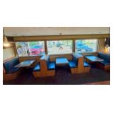 (2) Double-Back, Booth seats, (2) Single; 2 tables