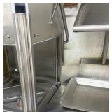 Left side stainless steel drain board; right-side sink